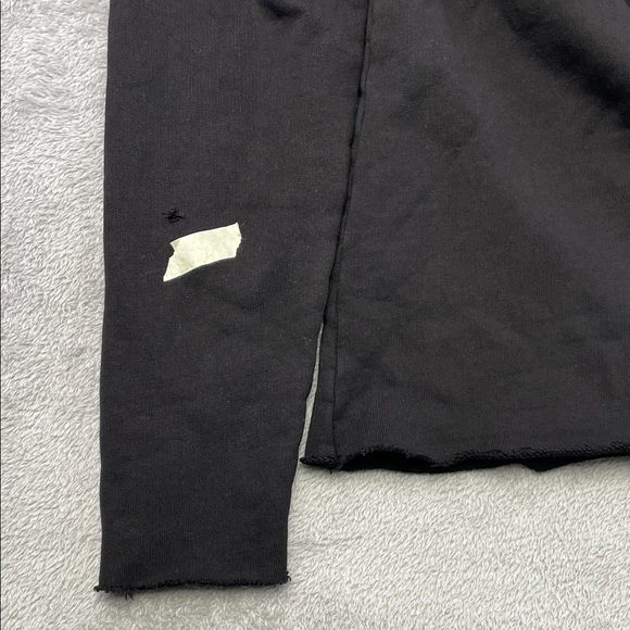 Frank & Eileen M 100% Cotton Triple Fleece Black Popover Henley Sweatshirt FLAW - Picture 8 of 15